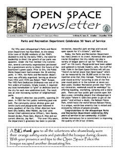 OPEN SPACE  newsletter A Quarterly Newsletter