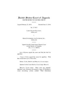 United States Court of Appeals FOR THE DISTRICT OF COLUMBIA CIRCUIT Argued February 25, 2014  Decided June 13, 2014