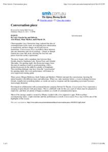 Print Article: Conversation piece  http://www.smh.com.au/action/printArticle?id=[removed]Print this article |