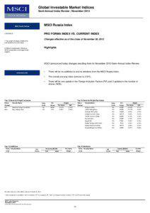 Global Investable Market Indices Semi-Annual Index Review | November 2012