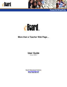 More than a Teacher Web Page…  User Guide Version[removed]Seacliff Educational Solutions