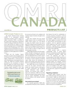 CANADA www.OMRI.org PRODUCTS LIST  