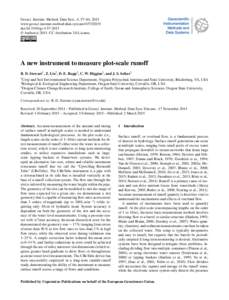 Geosci. Instrum. Method. Data Syst., 4, 57–64, 2015 www.geosci-instrum-method-data-syst.net[removed]doi:[removed]gi[removed] © Author(s[removed]CC Attribution 3.0 License.  A new instrument to measure plot-scale run