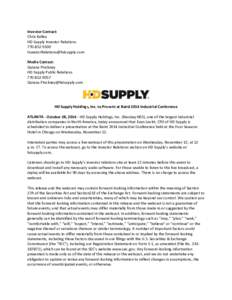 Investor Contact: Chris Kelley HD Supply Investor RelationsMedia Contact: