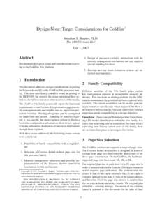 Design Note: Target Considerations for Coldfire † Jonathan S. Shapiro, Ph.D. The EROS Group, LLC Dec 1, 2007  Abstract