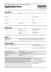 Royal Albert Memorial Museum & Art Gallery patronage  Application form Your details title
