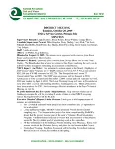 Central Aroostook Soil and Water Conservation District 735 MAIN STREET, Suite 3, PRESQUE ISLE, ME[removed]Est. 1942