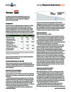 THE 2013 Resource Governance Index  Yemen 100