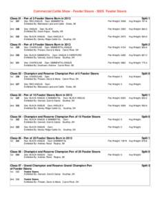 Commercial Cattle Show - Feeder Steers - 500S Feeder Steers Class 01 - Pen of 5 Feeder Steers Born in 2013 1st 327