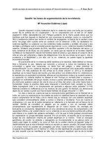 Gandhi: las bases de argumentación de la no-violencia. Mª Asunción Gutiérrez López  A Parte Rei 25 Gandhi: las bases de argumentación de la no-violencia Mª Asunción Gutiérrez López