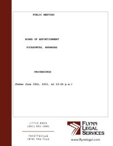 · · · · · · PUBLIC MEETING  · · · ·BOARD OF APPORTIONMENT · · · · POCAHONTAS, ARKANSAS  · · · · · · ·PROCEEDINGS