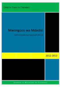 OFISI YA TAIFA YA TAKWIMU  Mwongozo wa Mdadisi Utafiti wa Kufuatilia Kaya Tanzania (NPS2013