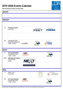 2015 UDIA Events Calendar Urban Development Institute of Australia (WA) JANUARY  FEBRUARY