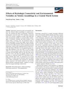 Wetlands[removed]:321–334 DOI[removed]s13157[removed]ARTICLE  Effects of Hydrologic Connectivity and Environmental