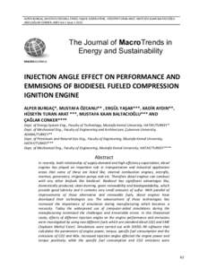 ALPER BURGAÇ, MUSTAFA ÖZCANLI, ERGÜL YAŞAR, KADİR AYDIN, HÜSEYİN TURAN ARAT, MUSTAFA KAAN BALTACIOĞLU AND ÇAĞLAR CONKER, JMES Vol 1 Issue[removed]The Journal of MacroTrends in Energy and Sustainability MACROJOUR