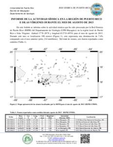 RED SISMICA DE PUERTO RICO  Universidad de Puerto Rico Recinto de Mayagüez Departamento de Geología