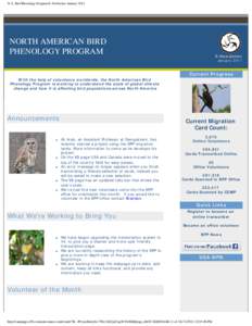 N.A. Bird Phenology Program E-Newlsetter January 2011