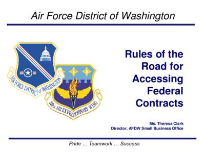Air Force District of Washington  Rules of the Road for Accessing Federal