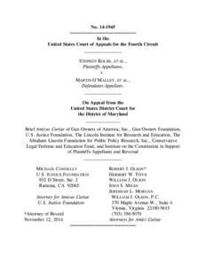 No444444444444444444444444 In the United States Court of Appeals for the Fourth Circuit ________________