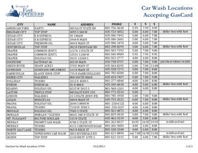 GasCard Car Wash Locations UTAH.xlsx