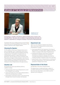 FACT SHEETS  AUSPIC/DPS SPEAKER OF THE HOUSE OF REPRESENTATIVES