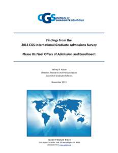 Microsoft Word - CGS 2013 International Graduate Admissions Report III FINAL