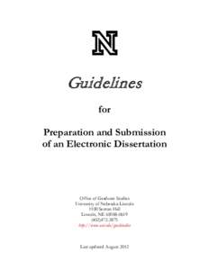 Guidelines for Preparation and Submission of an Electronic Dissertation  Office of Graduate Studies