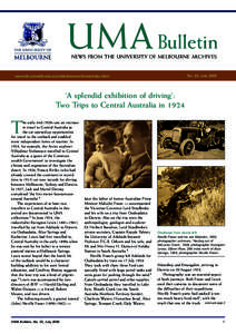 UMA Bulletin NEWS FROM THE UNIVERSITY OF MELBOURNE ARCHIVES No. 23, July[removed]www.lib.unimelb.edu.au/collections/archives/index.html