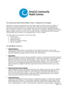 Health promotion / Public health / Composite Health Care System / Social determinants of health / Community health centres in Canada / Primary health care / Community health center / Health care / Community health centers in the United States / Health / Medicine / Primary care