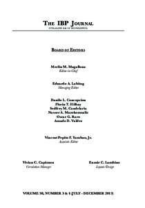 The IBP Journal INTEGRATED BAR OF THE PHILIPPINES Board of Editors  Merlin M. Magallona