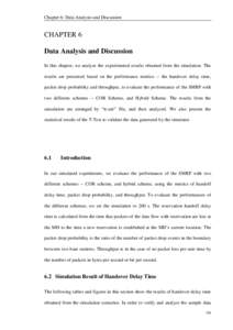 Chapter 6: Data Analysis and Discussion  CHAPTER 6 Data Analysis and Discussion In this chapter, we analyze the experimental results obtained from the simulation. The results are presented based on the performance metric