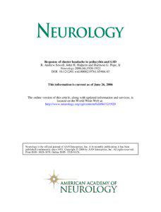 Response of cluster headache to psilocybin and LSD R. Andrew Sewell, John H. Halpern and Harrison G. Pope, Jr Neurology 2006;66;[removed]