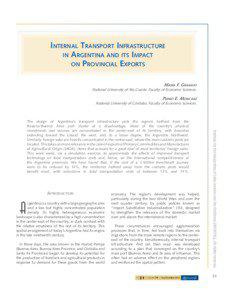 Internal Transport Infrastructure in Argentina and its Impact on Provincial Exports