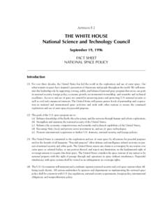 APPENDIX F-2 (Continued) THE WHITE HOUSE National Science and Technology Council September 19, 1996