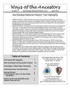 Ways of the Ancestors Number 3 Ala Kahakai National Historic Trail  April 2013