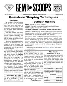 Vol. 53, No. 10  Pendleton District Gem and Mineral Society October 2015