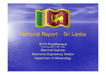 Microsoft PowerPoint - National Report Sri Lanka [互換モード]