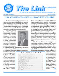 The Link  bulletin of the national cryptologic museum foundation, inc. VOLUME 8, NUMBER 4