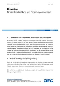 DFG-Vordruck[removed] – [removed]Seite 1 von 8 Hinweise für die Begutachtung von Forschungsstipendien