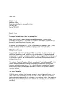 1 May 2006 Mr John Kluver Executive Director Corporations and Markets Advisory Committee GPO Box 3967 Sydney NSW 2001