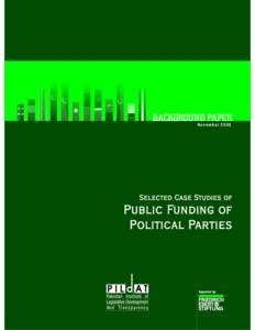 BACKGROUND PAPER November 2005 Selected Case Studies of  Public Funding of