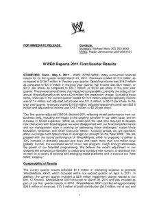 Generally Accepted Accounting Principles / Financial statements / Income statement / Depreciation / WWE / Income tax in the United States / Balance sheet / Expense / WrestleMania XXVII / Accountancy / Finance / Business