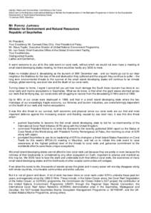 Islands, Reefs and Communities: Committing to the Future Side Event at the Mauritius International Meeting to Review the Implementation of the Barbados Programme of Action for the Sustainable Development of Small Island 