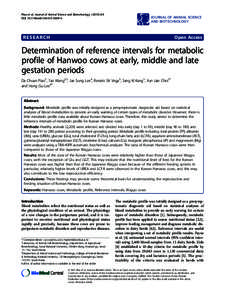 Determination of reference intervals for metabolic profile of Hanwoo cows at early, middle and late gestation periods