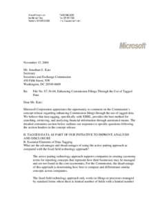 November 15, 2004 Mr. Jonathan G. Katz Secretary Securities and Exchange Commission 450 Fifth Street, NW Washington, DC[removed]