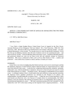 LEXSEE 65 B.U. L. Rev. 205 copyright © Trustees of Boston University[removed]Boston University Law Review