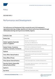 DECD Performance and Development Policy