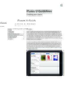 iTunes U Guidelines Creating your course Contents Overview	1 Getting started