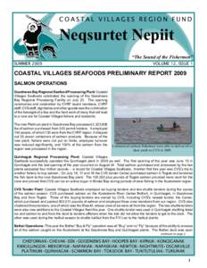 COASTAL VILLAGES REGION FUND  Neqsurtet Nepiit “The Sound of the Fishermen” SUMMER 2009