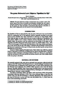Fiji Arthropods III. Edited by Neal L. Evenhuis & Daniel J. Bickel. Bishop Museum Occasional Papers 85: [removed]The genus Holorusia Loew (Diptera: Tipulidae) in Fiji1,2 NEAL L. EVENHUIS